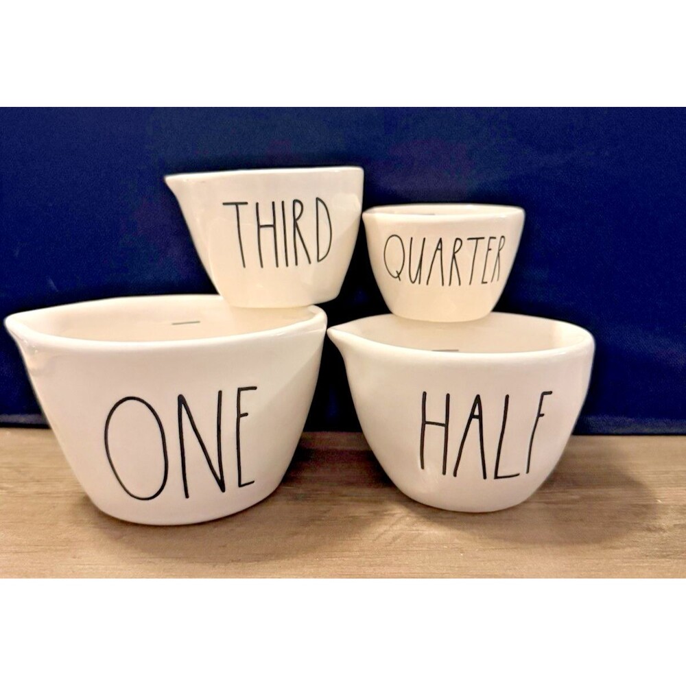 Rae Dunn Measuring Cups Ceramic Set Artisan Collection Farmhouse White